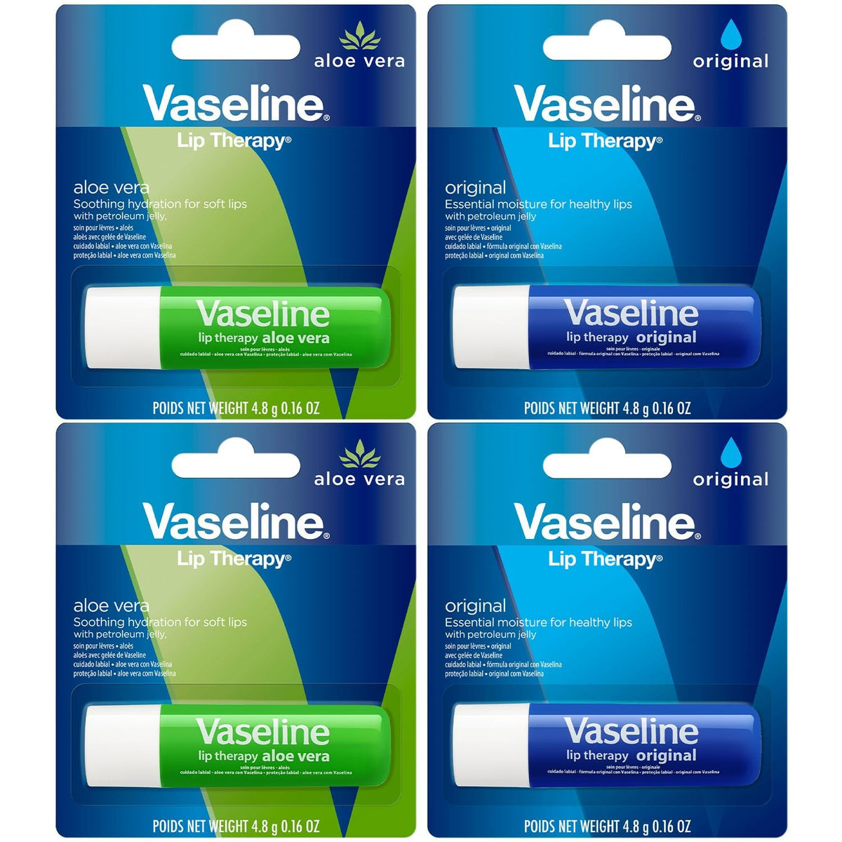 Vaseline Lip Therapy Original, barra suave para hidratación duradera de los labios.