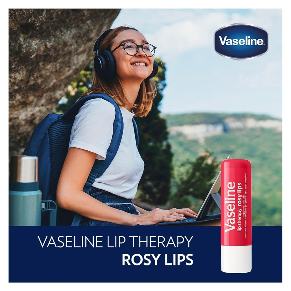 Vaseline Labial Original con vitamina E, suaviza labios con humedad.