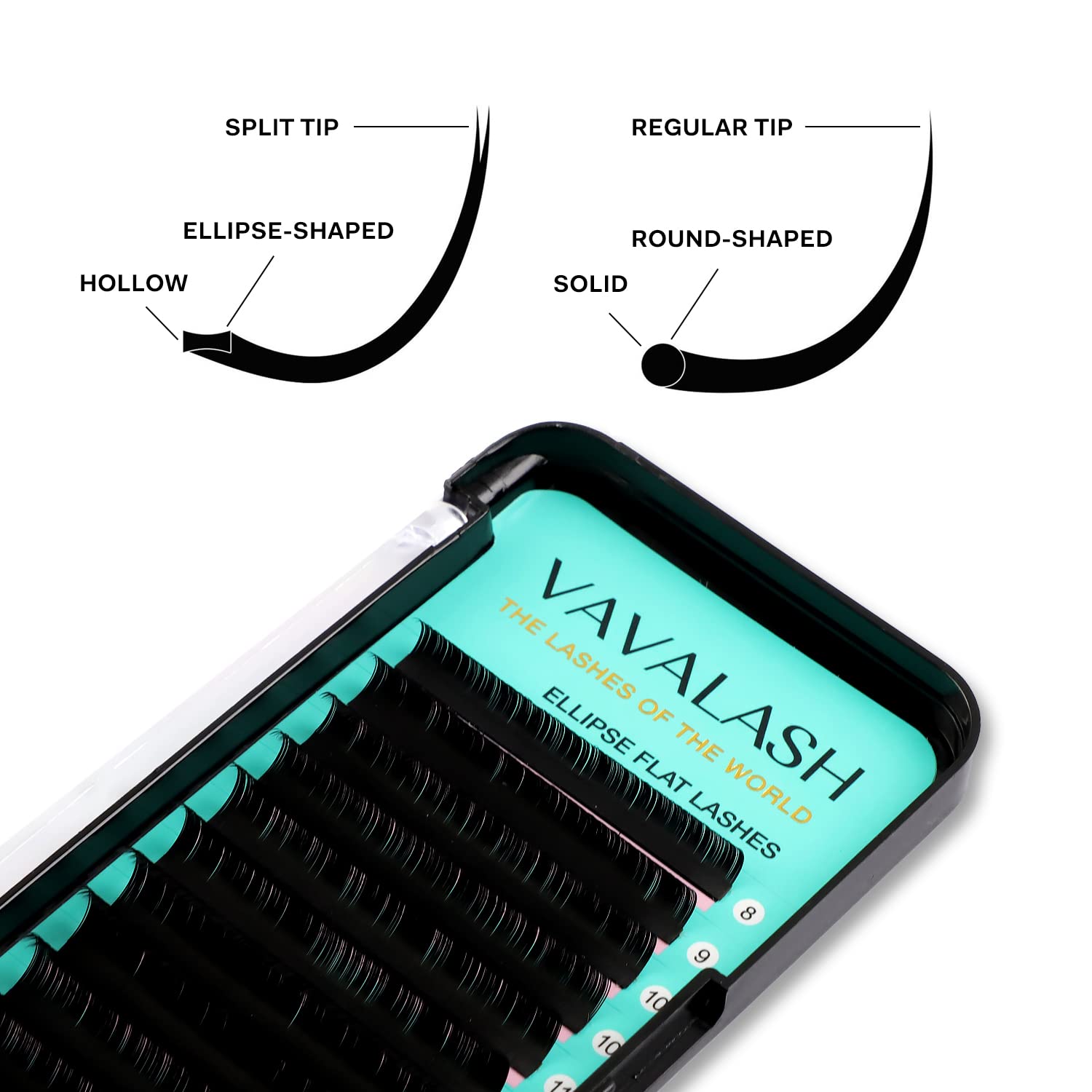 VAVALASH extensions cils flat matte noir 0-15mm, effet volumisant et léger.