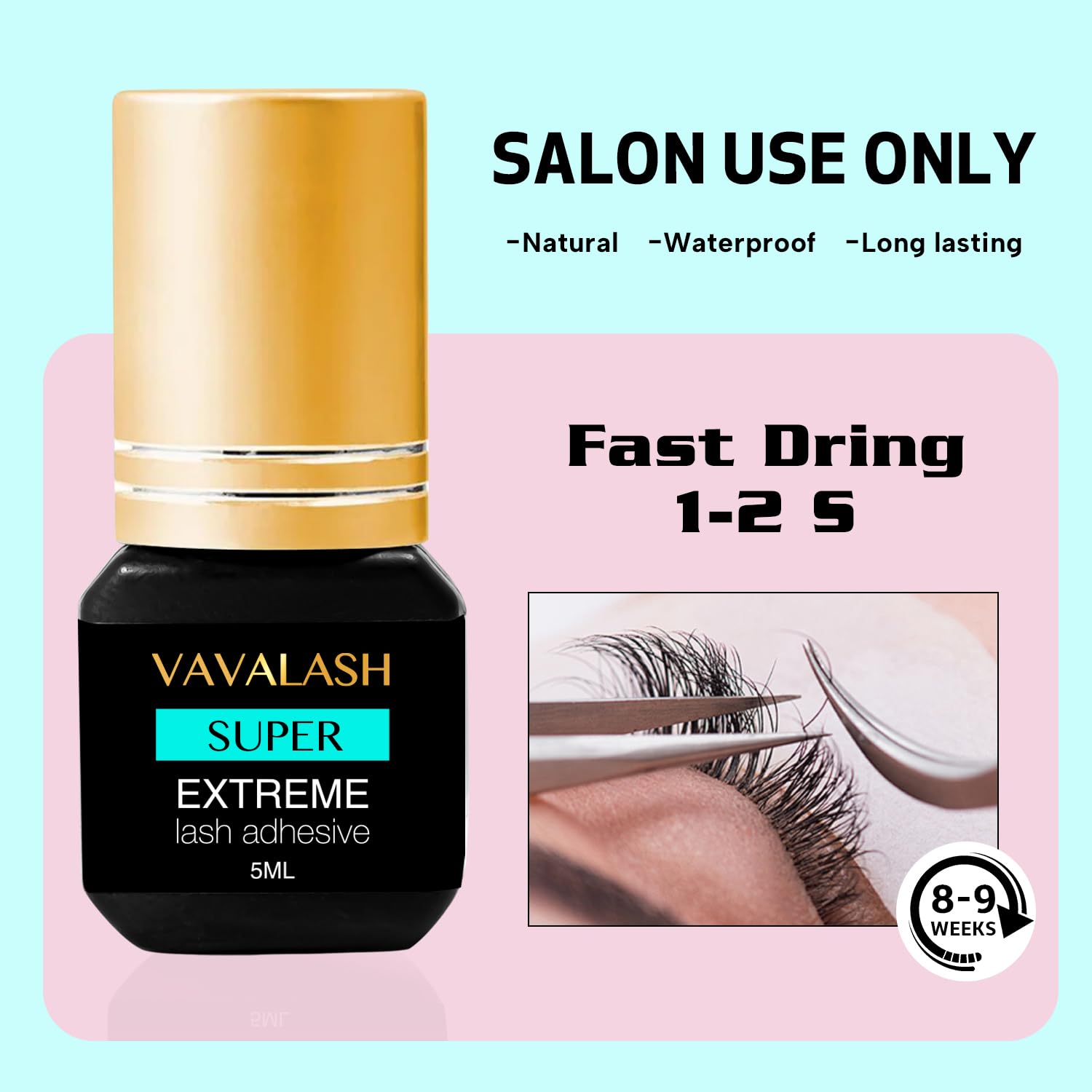 Envase de 5 ml de VAVALASH, cómodo para profesionales.