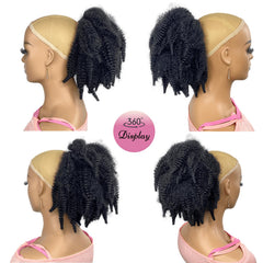 Coleta afro voluminoso natural VAVANGA con densidad suave.