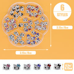 Colección de seis estilos de dijes gatitos para uñas de VCEOW.
