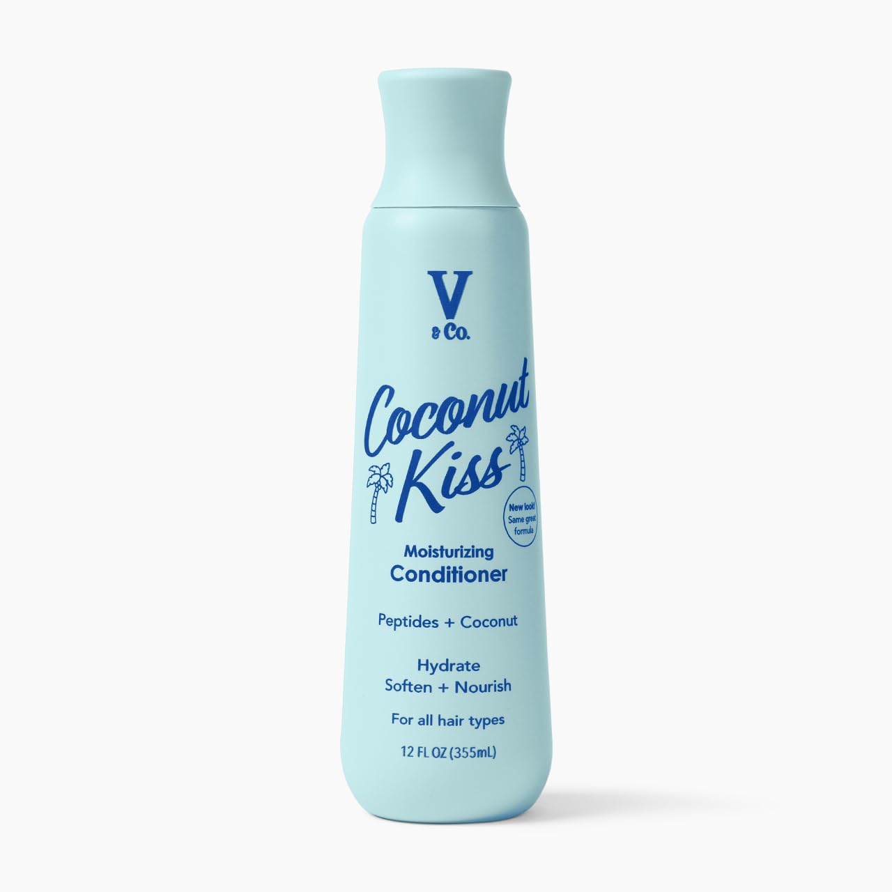Acondicionador V&CO: botella enfocada en hidratación suave para el cabello