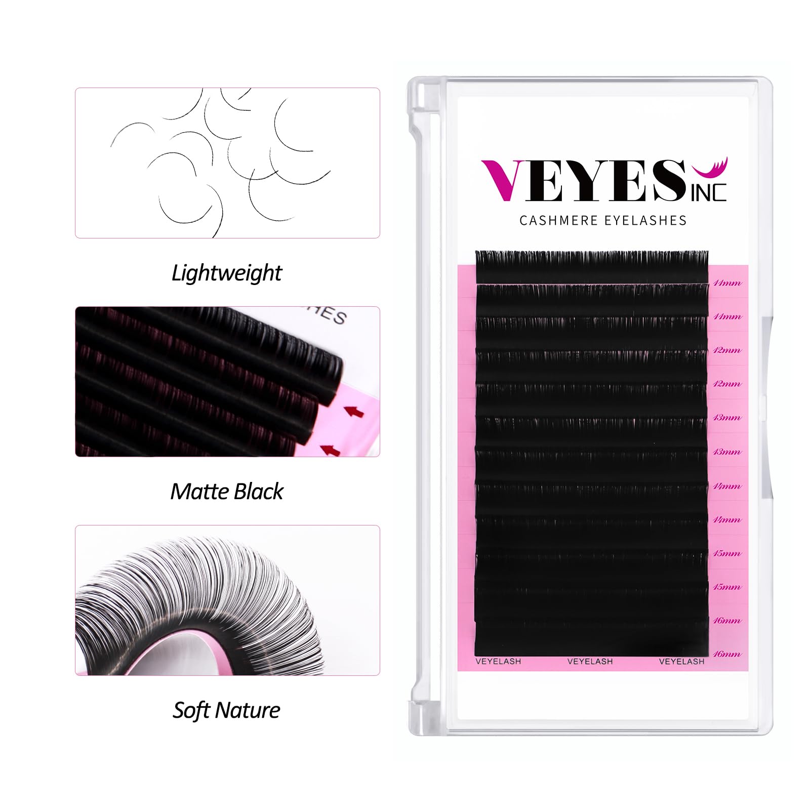 VEYES INC pestanas cashmere mate, efecto natural para volumen suave
