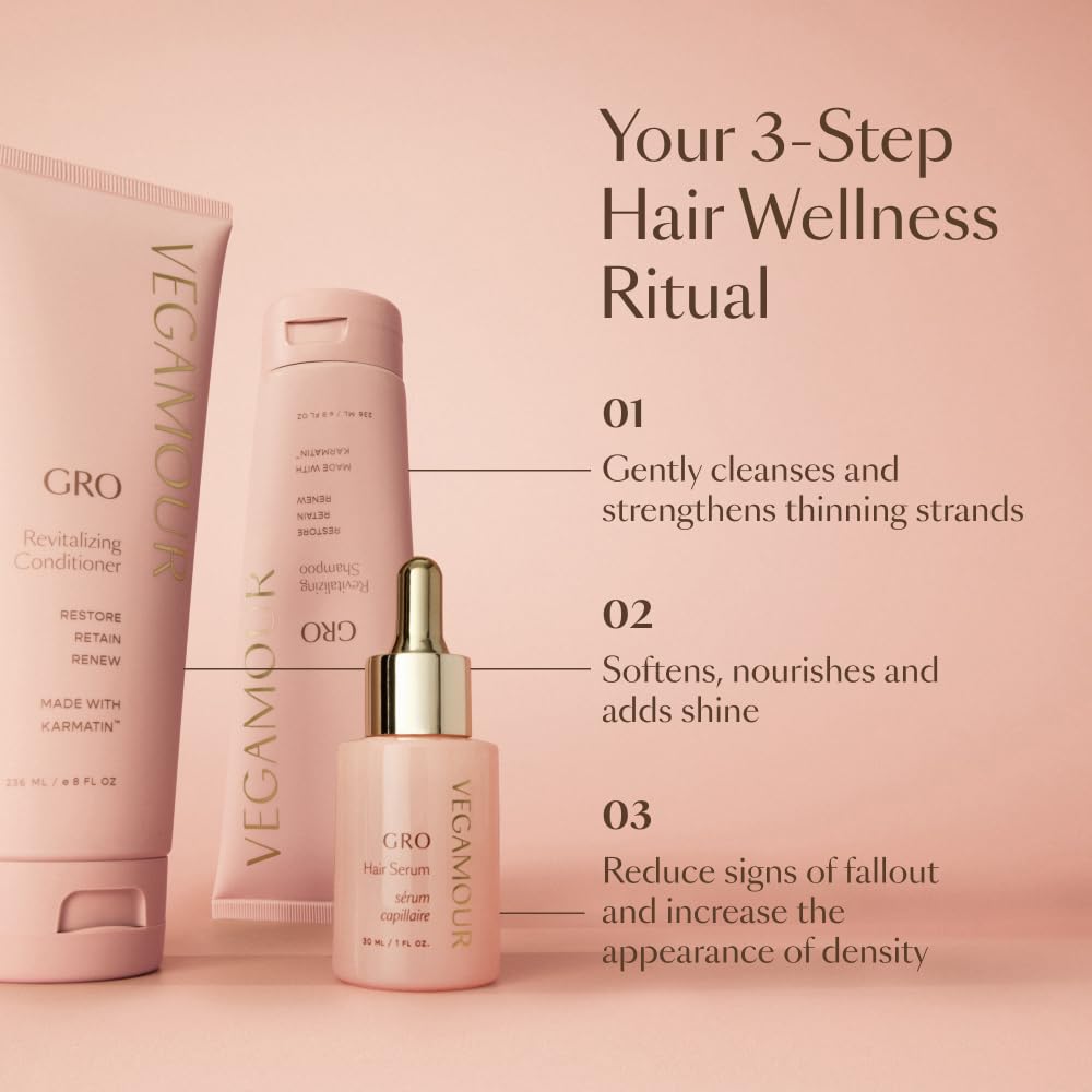 VEGAMOUR GRO Revitalizing Conditioner uso diario para cabello fino.