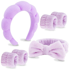 VELSCRUN bandana spa para cabeza con lazo, cómodo para lavado facial.