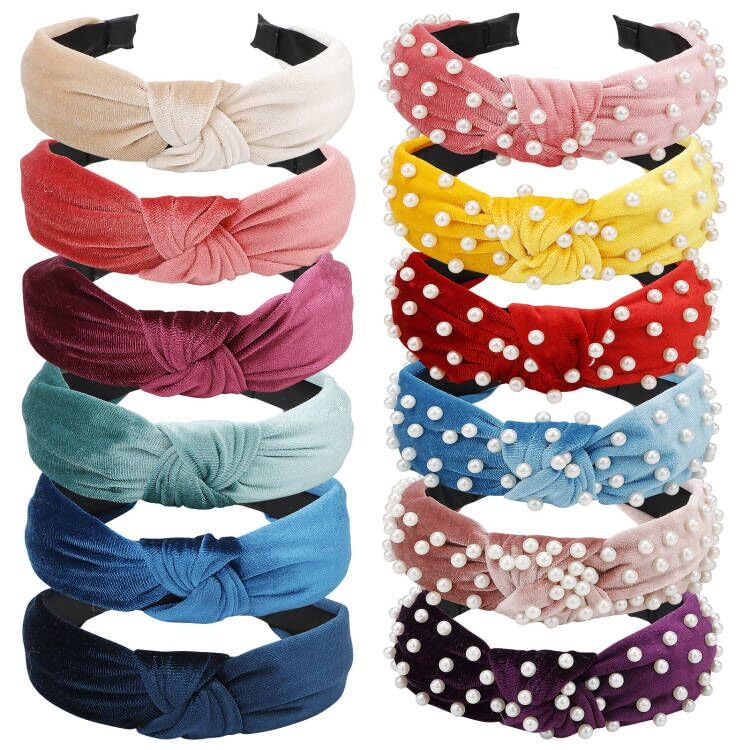 VELSCRUN diadema de perlas blancas, elegante para uso diario y eventos especiales.