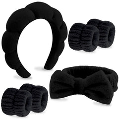 VELSCRUN banda spa cabeza con lazo para mantener el cabello recogido durante la limpieza
