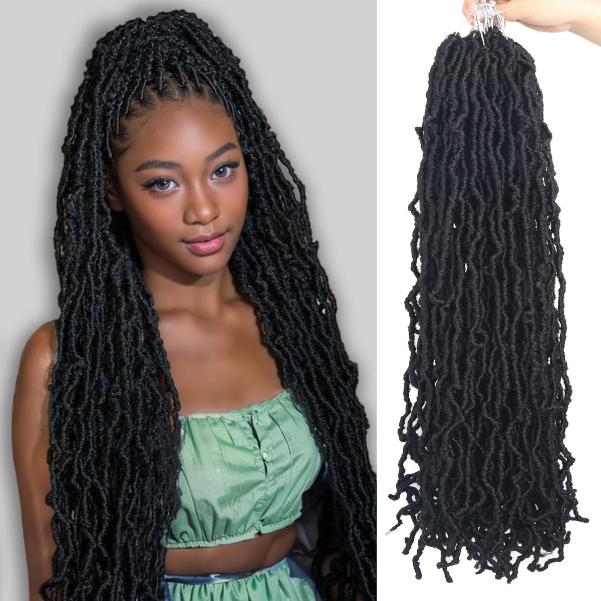 Vemet Soft Locs 30'' lista para instalar con ocho paquetes y fácil manejo