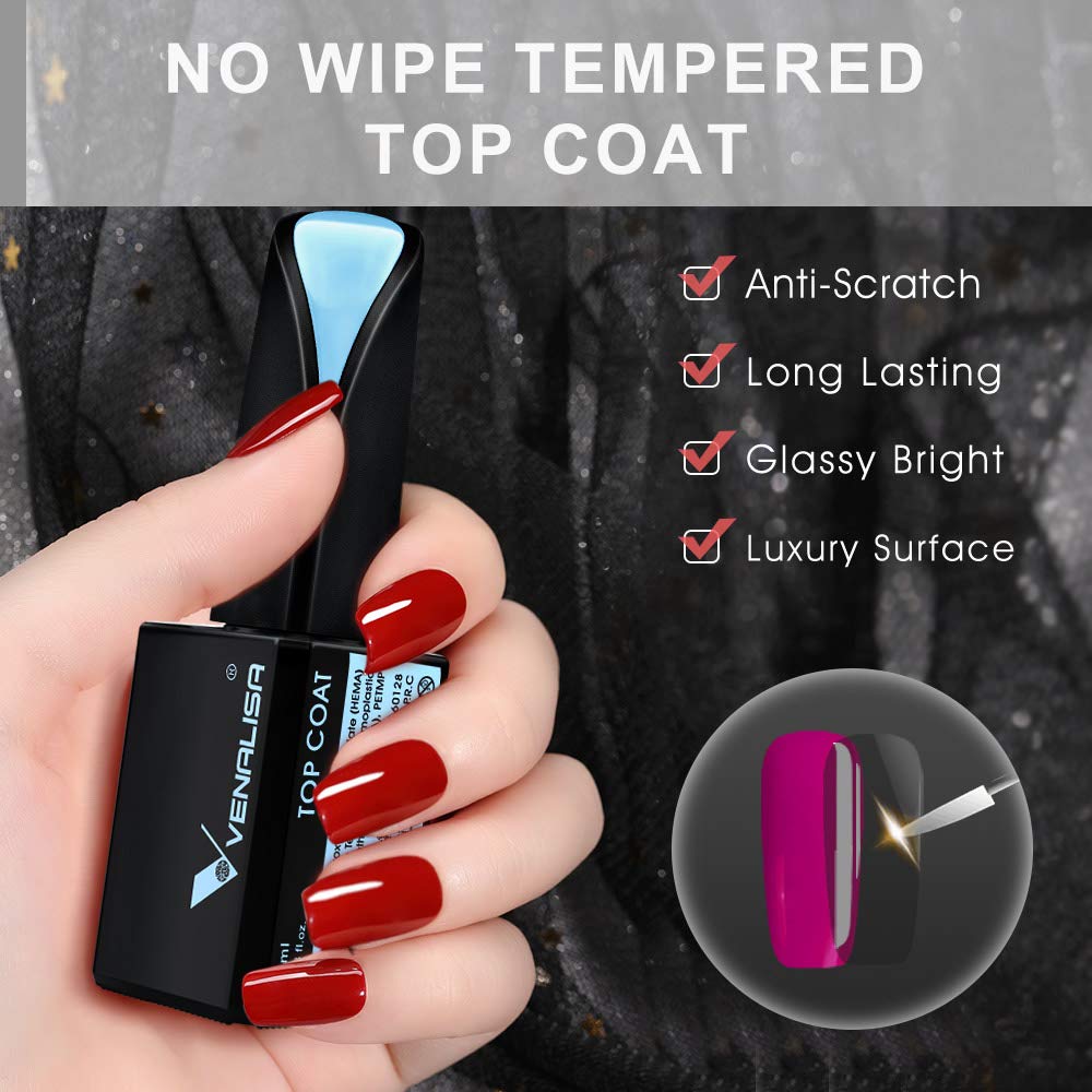 VENALISA capa superior para gel brillo intenso y acabado liso