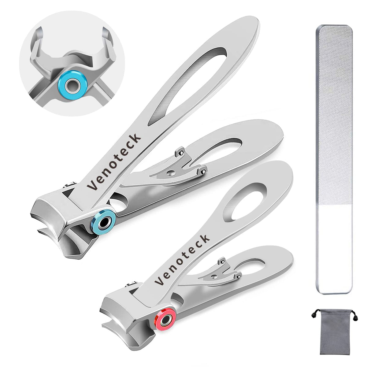 Venoteck cortauñas pequeño con apertura amplia para uñas gruesas.