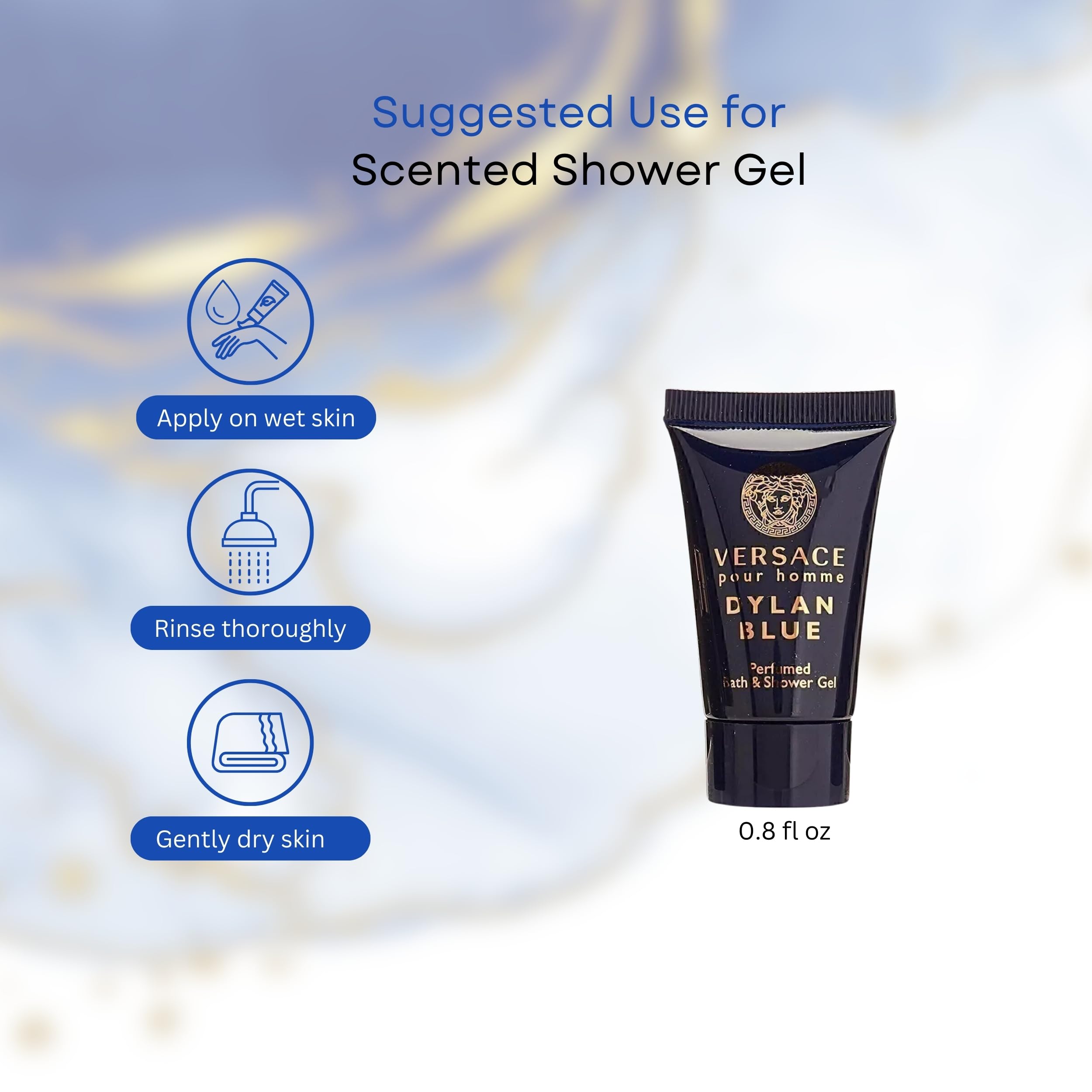 Versace Dylan Blue Set miniaturas: frasco central para notas aromaticas