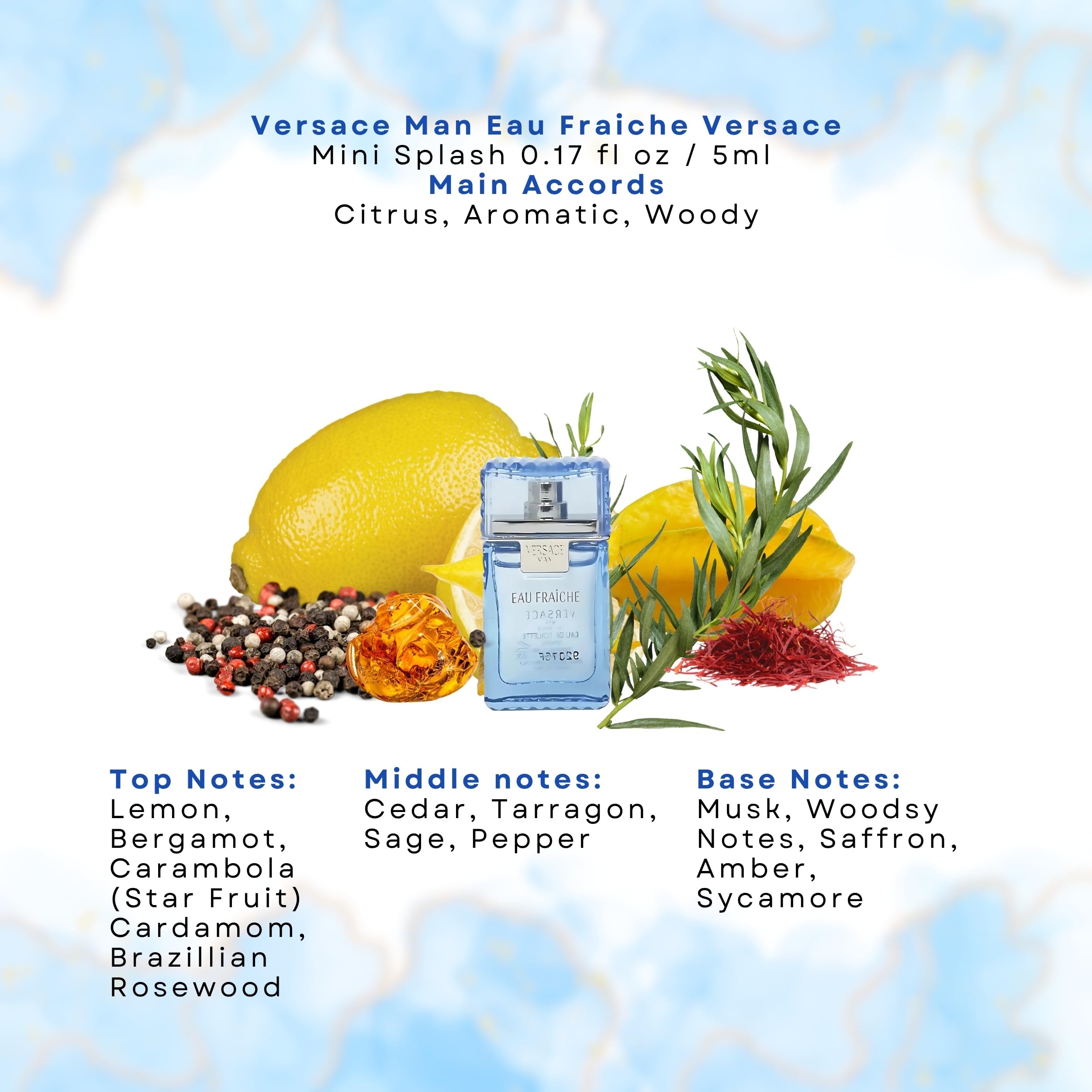 Versace Eau de Fraiche, mini atomizador 5 ml, ideal para viaje diario.