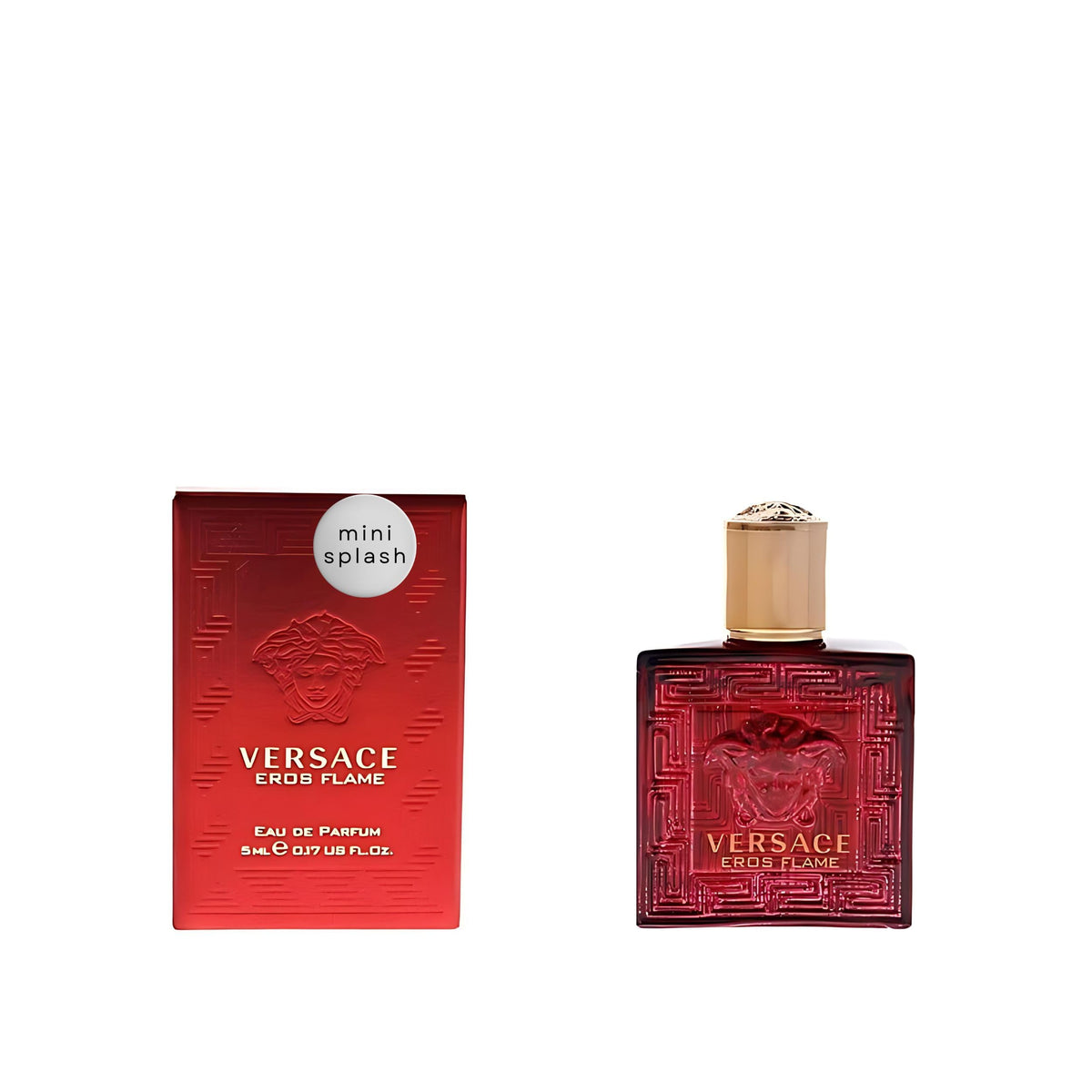 Versace Eros Flame mini frasco elegante para uso diario y ocasiones casuales.