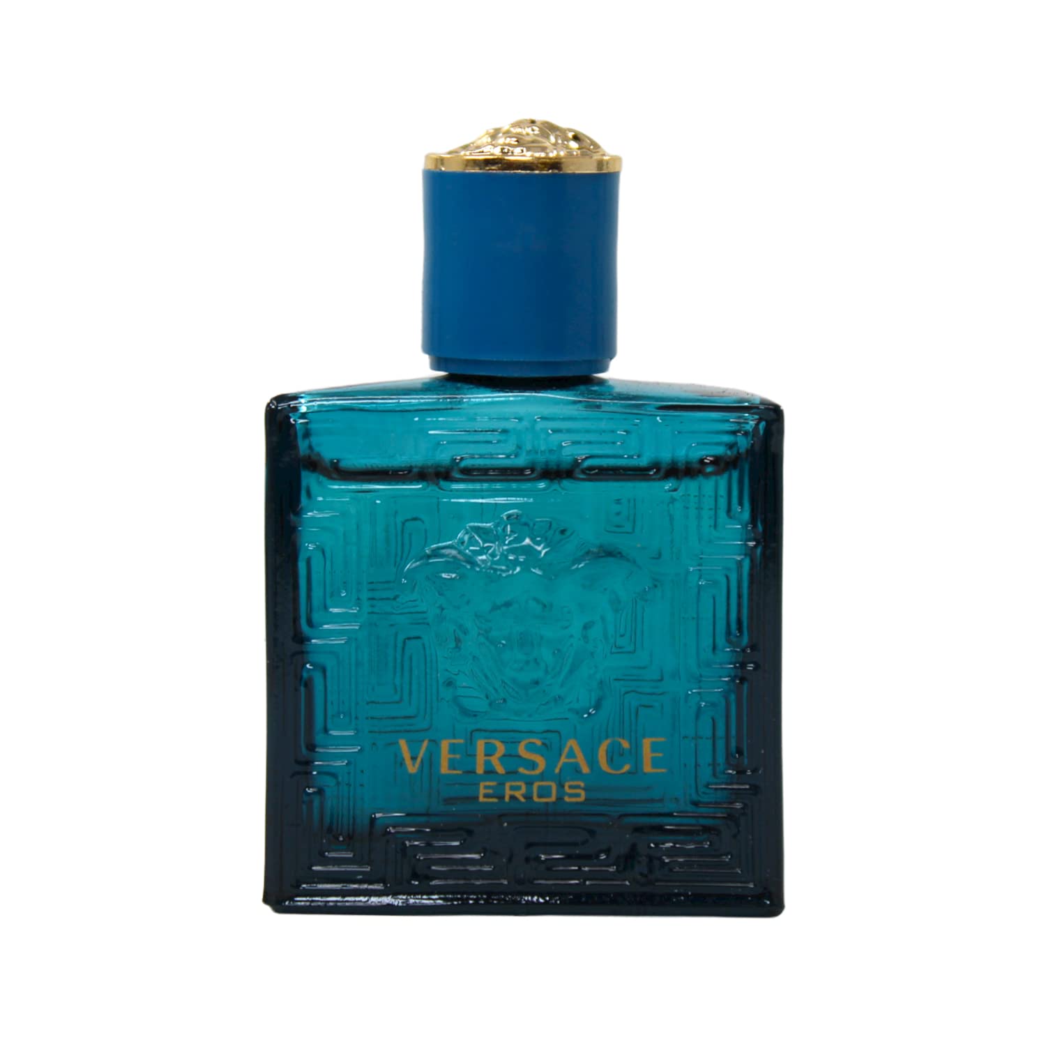 Versace Eros mini frasco con atomizador compacto, listo para llevar.