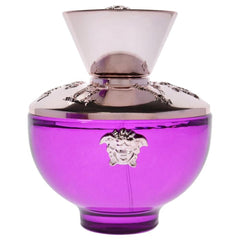 Versace Pour Femme Dylan Purple, botella, aroma floral duradero para salidas nocturnas.