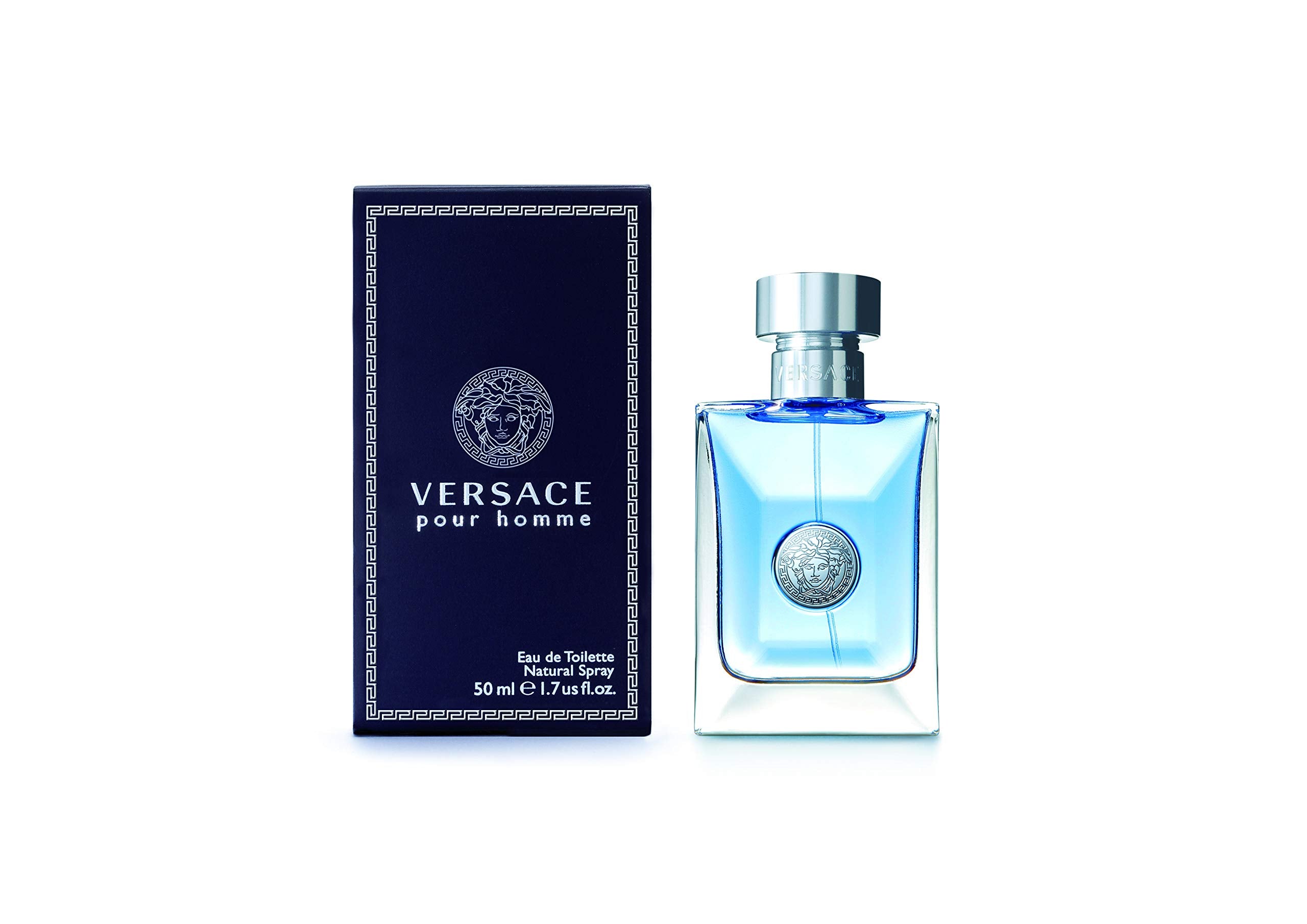 Versace Pour Homme, botella clásica, aroma fresco para uso diario.