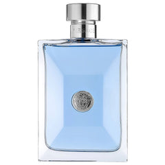 Versace Pour Homme, botella frontal; aroma clásico para uso diario y confianza.