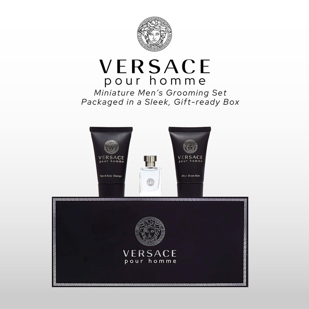 Versace Pour Homme mini bálsamo after shave, para una rutina de afeitado suave.