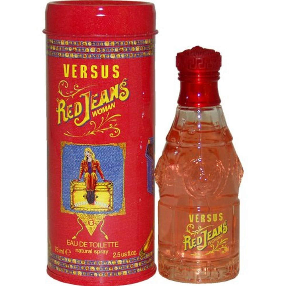 Versace Versus Jeans para mujer, frasco rojo, ideal para uso diario y salidas.