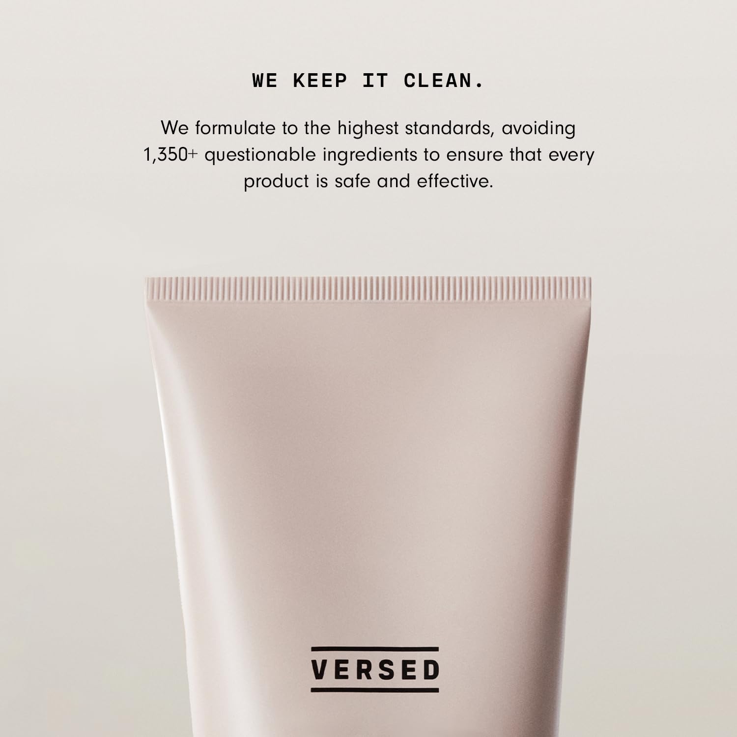 6 oz bottle of Versed lotion resting on a clean surface.