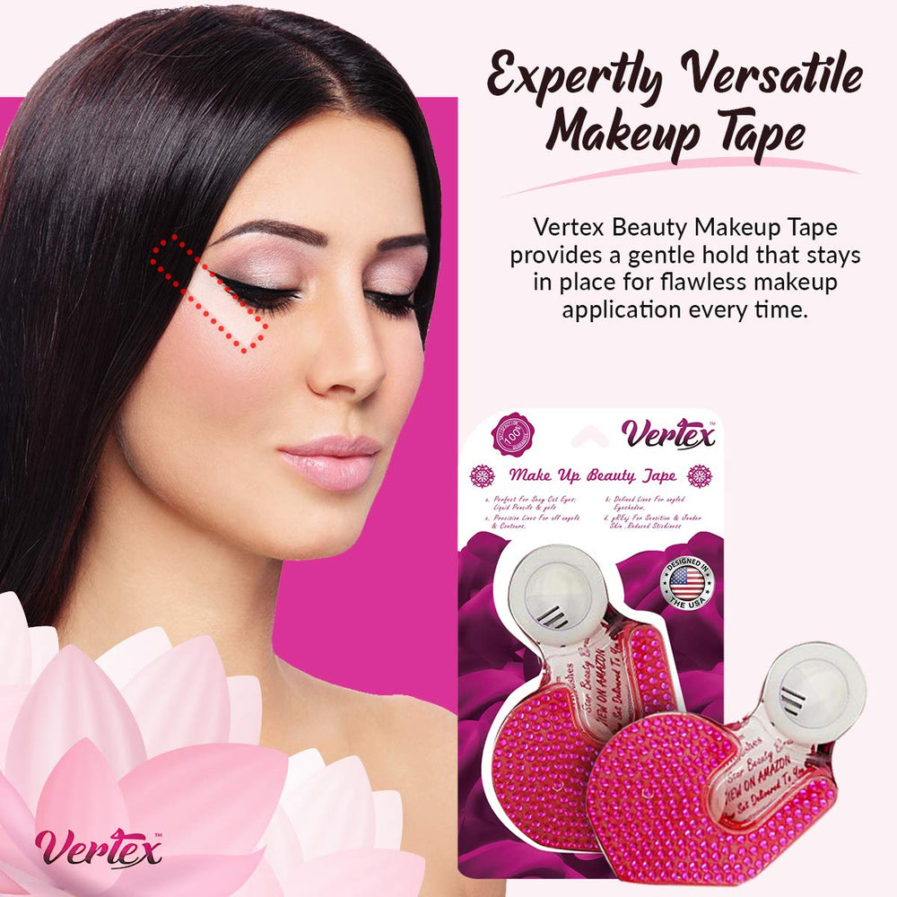 Vertex cinta maquillaje ángulos de sombra definidos para un acabado afilado.