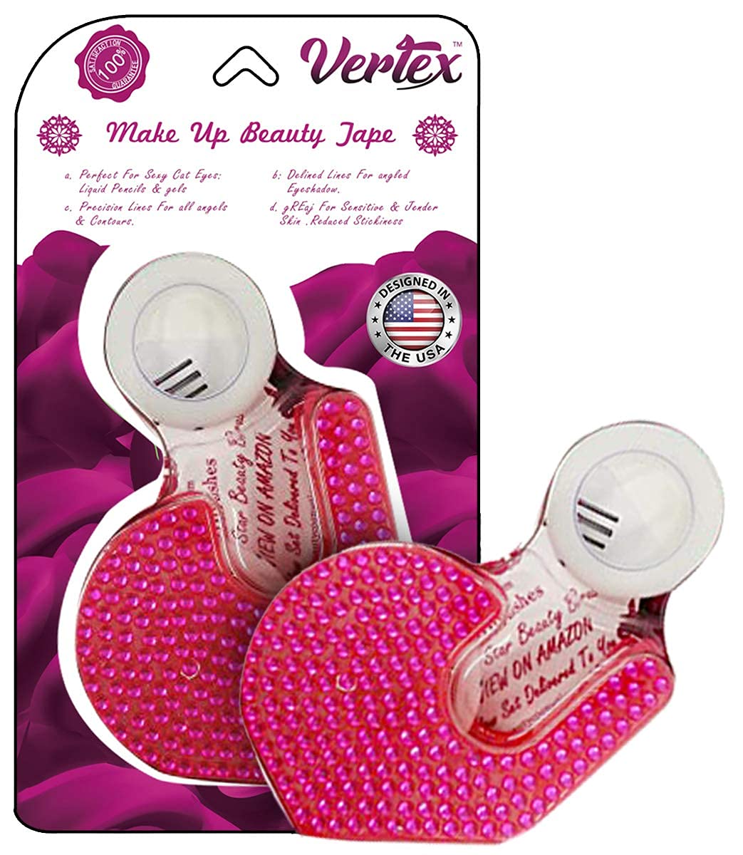Vertex cinta maquillaje delineado preciso para bordes nítidos y acabados limpios.