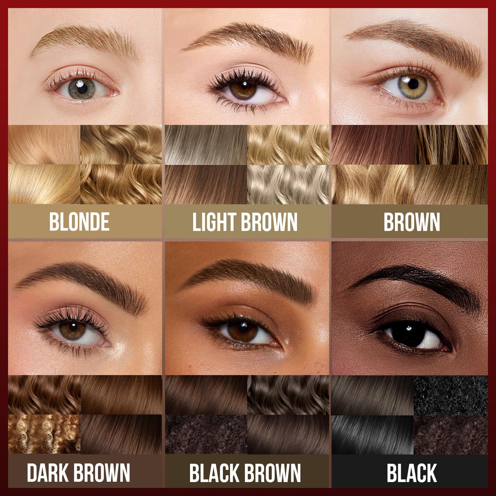 Varios tonos marrones para cejas de diferentes colores con Vevivia.