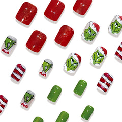 VGNRAR Uñas Navidad cobertura total acrílico, duraderas para uso diario.
