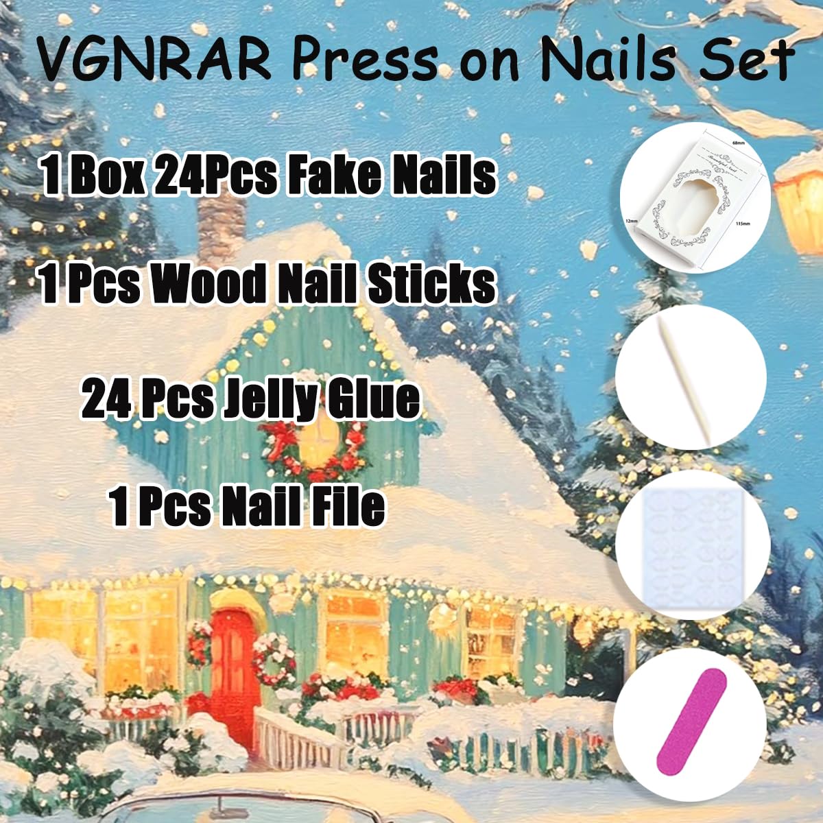 VGNRAR Uñas Navidad reutilizables con retirada cuidadosa.