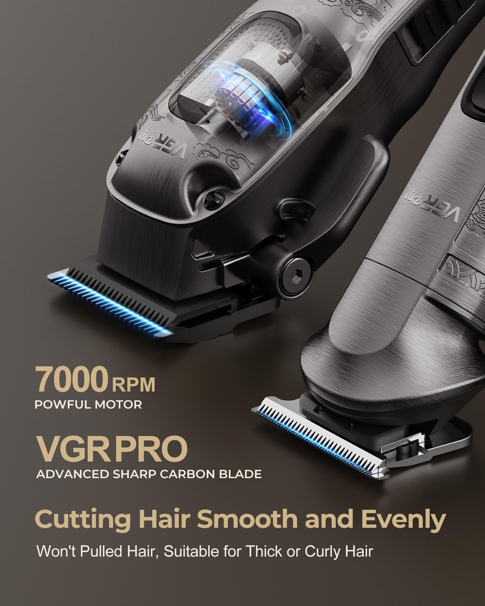 VGRPRO kit de corte para hombre con accesorios para resultados completos.