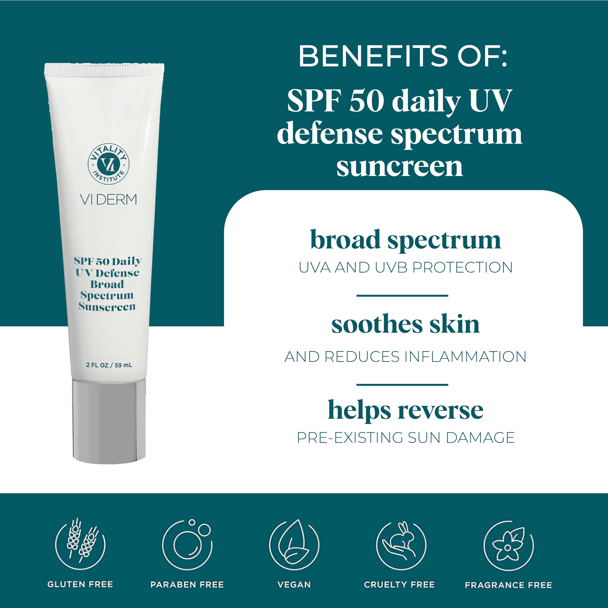 Ingredientes calmantes como aloe y manzanilla en VI DERM SPF50