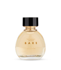 Victoria's Secret Bare EDP: frasco visto desde un ángulo, aroma amaderado floral.