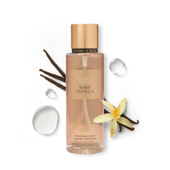 Victoria's Secret Bare Vanilla bruma corporal, botella elegante para uso diario.
