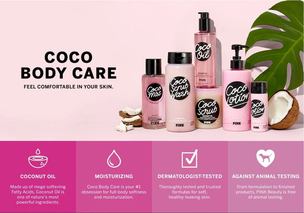 Victoria's Secret Pink Coco Scrub Wash, espuma suave durante la ducha.