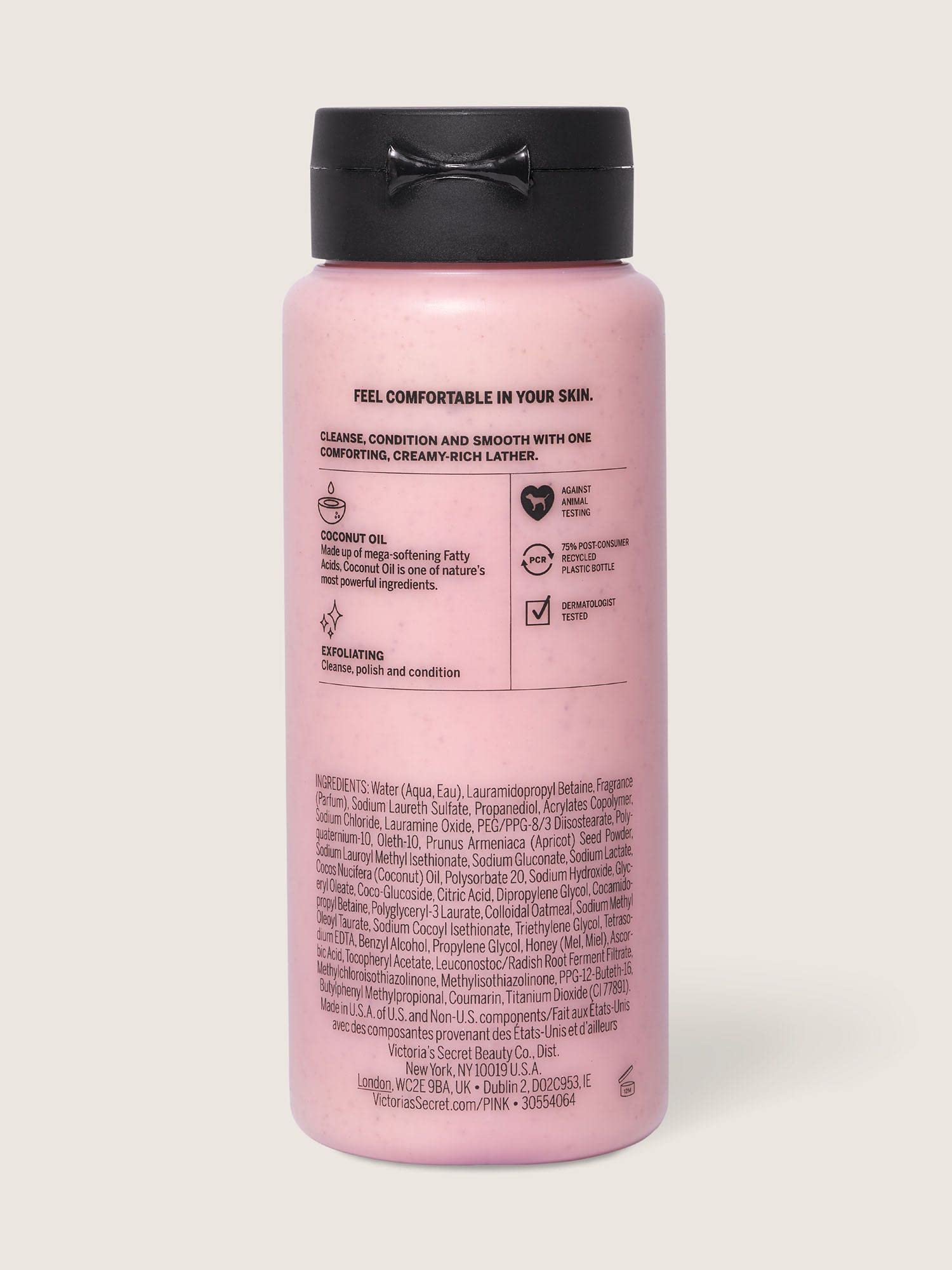 Victoria's Secret Pink Coco Scrub Wash, textura cremosa que cuida la piel.