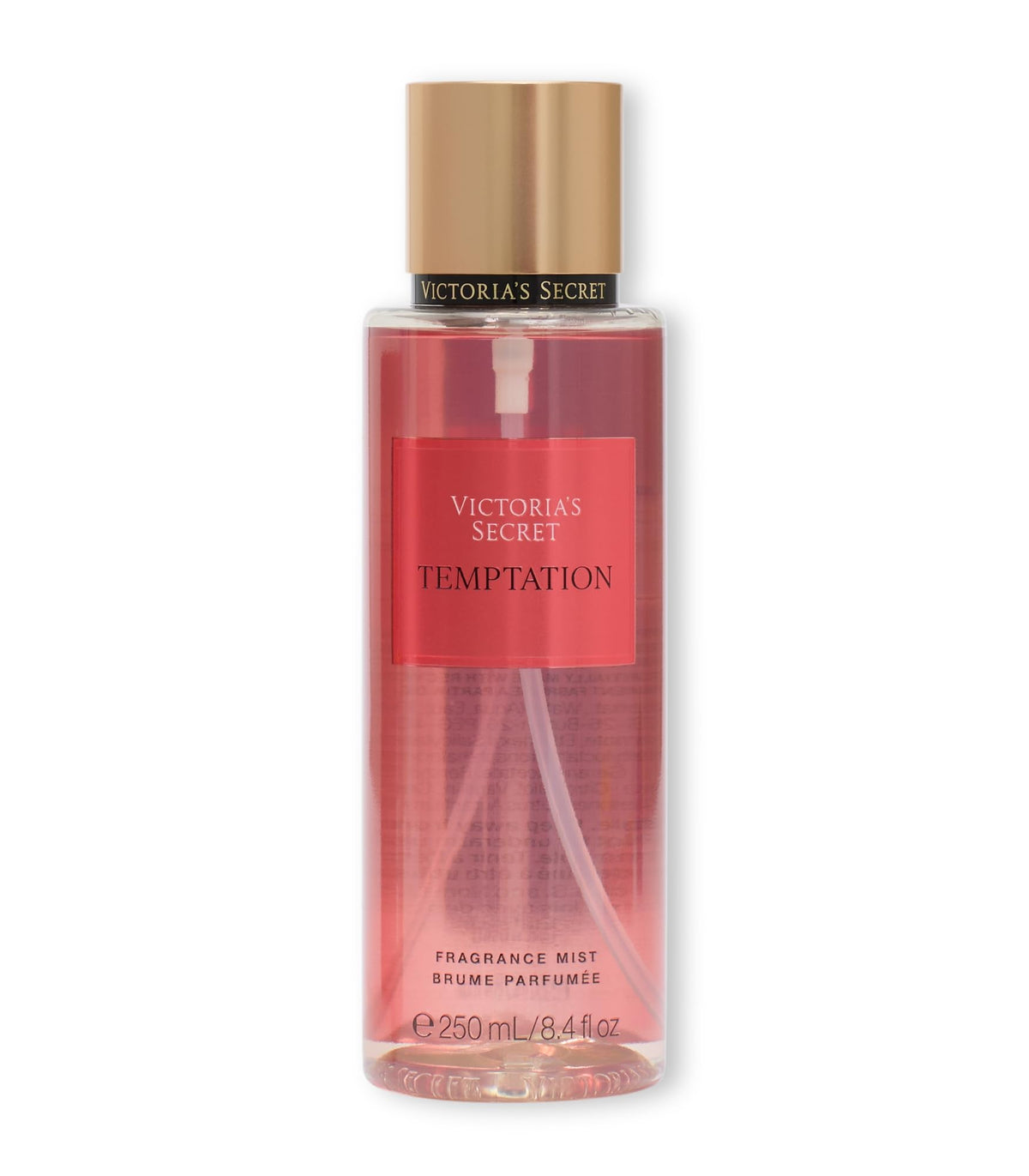 Temptation Mist de Victoria's Secret: botella elegante para uso diario y aroma seductor.