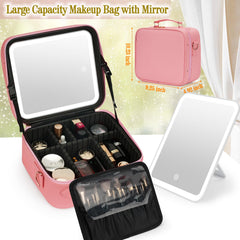 ViKert estuche de maquillaje de viaje con divisores ajustables para organizar cosméticos eficientemente.