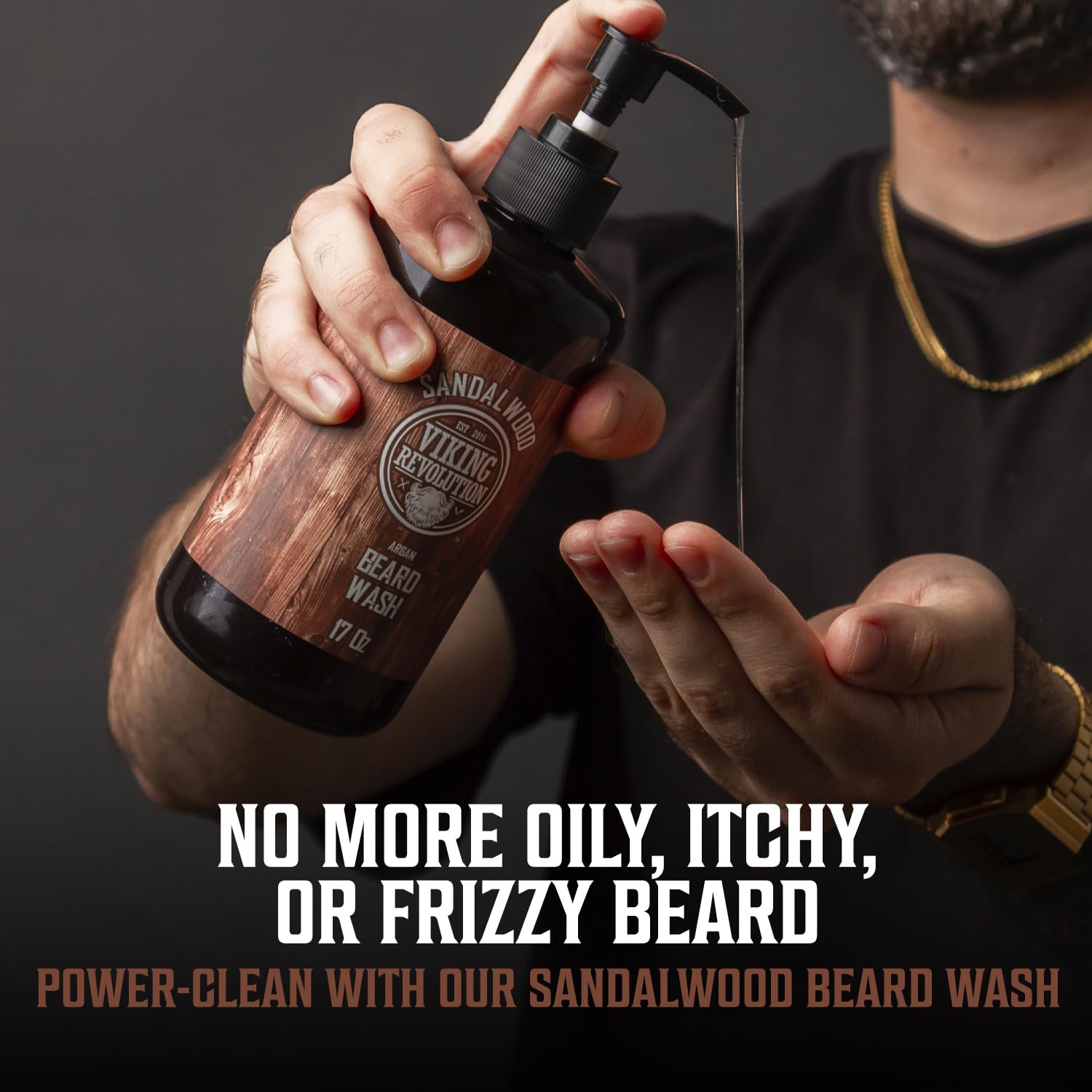 Viking Revolution aceite para barba con argán y jojoba, hidratación profunda.