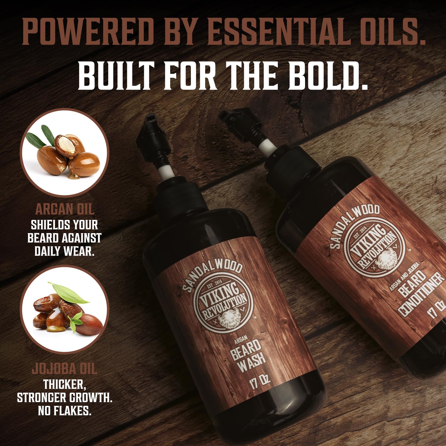 Viking Revolution aplicación de aceite para barba, masaje relajante para nutrir desde la raíz.
