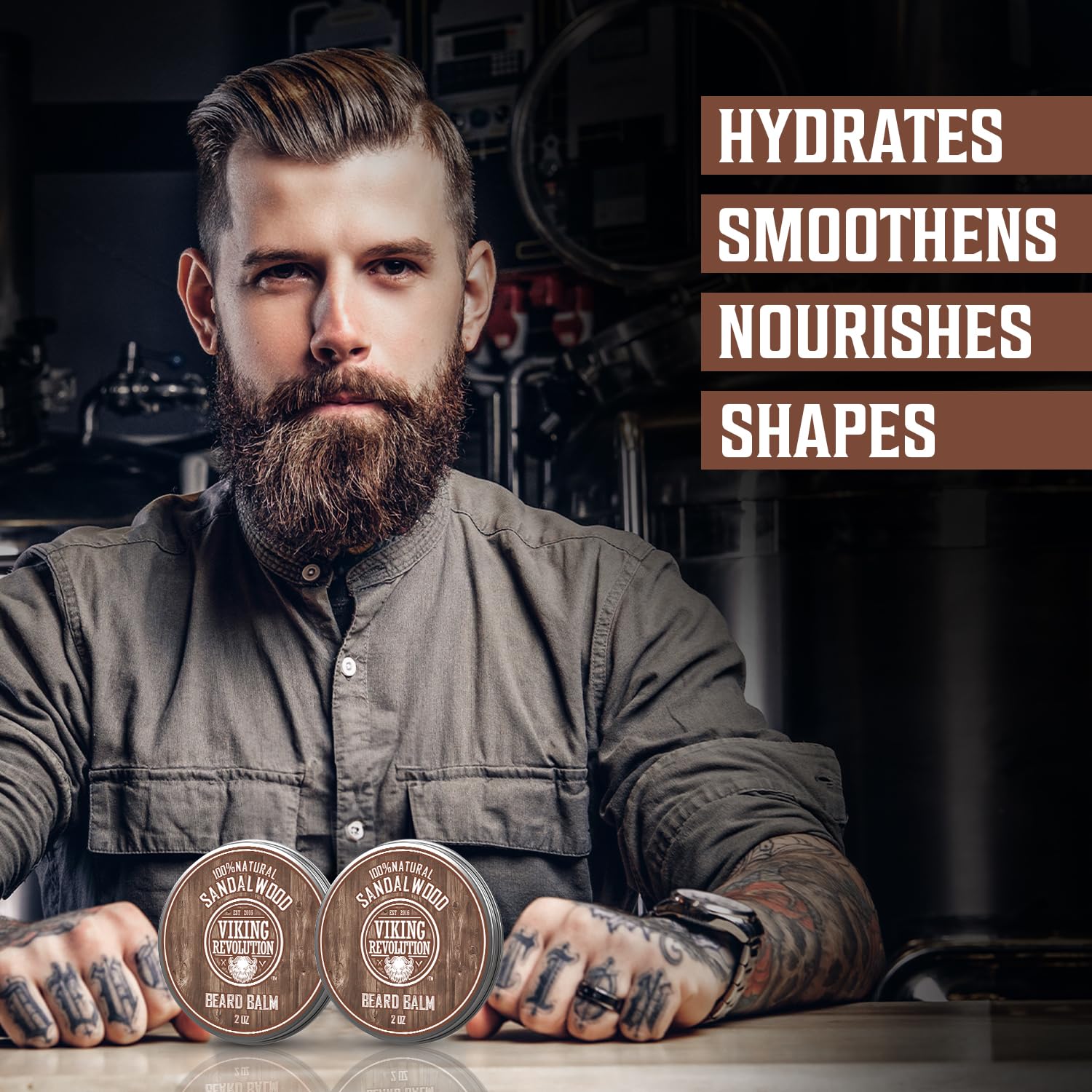 Aceite de argán de Viking Revolution para barba, nutre sin grasa.