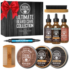 Viking Revolution kit barba aceites sándalo para hidratación suave.