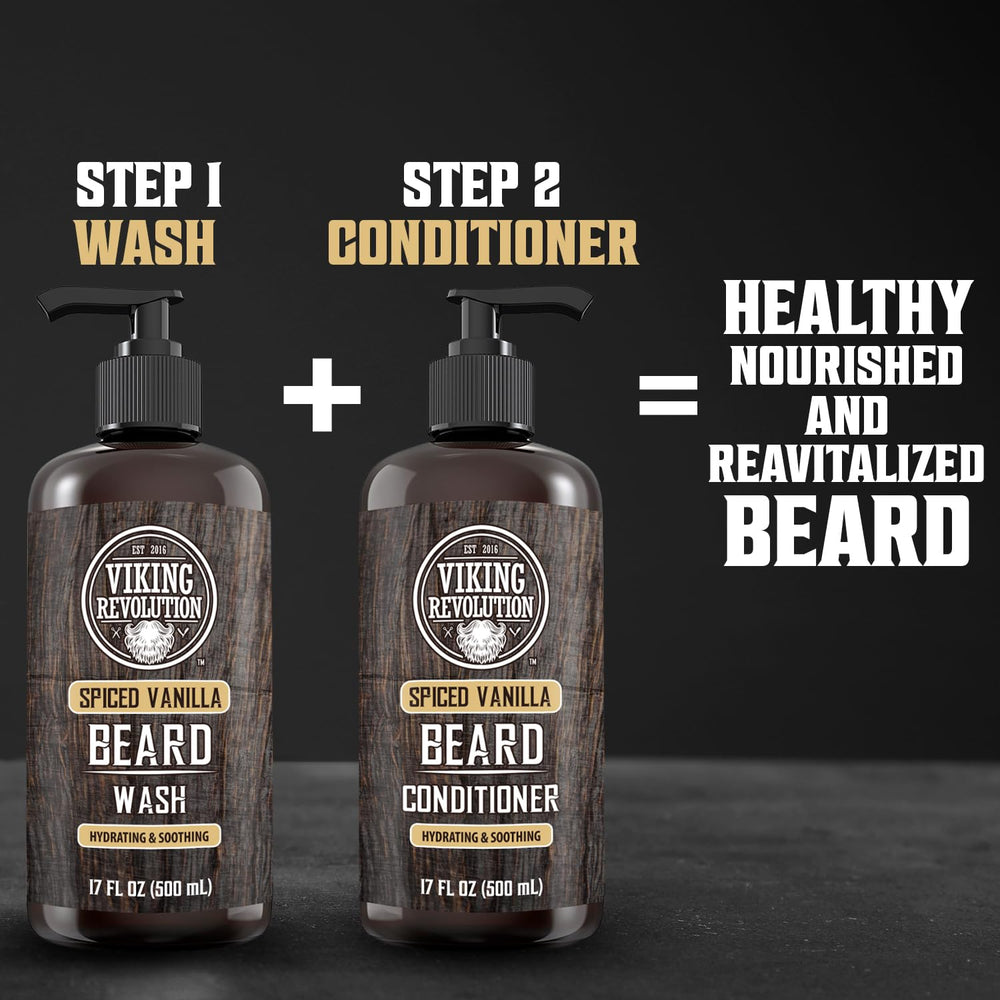 Brillo natural tras usar Viking Revolution; barba nutrida y saludable.