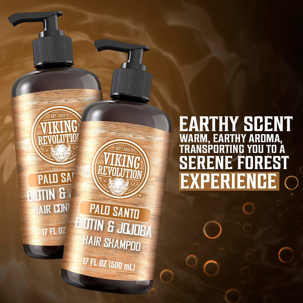 Etiqueta con biotina y aceite de jojoba del conjunto Viking Revolution para fortalecimiento.