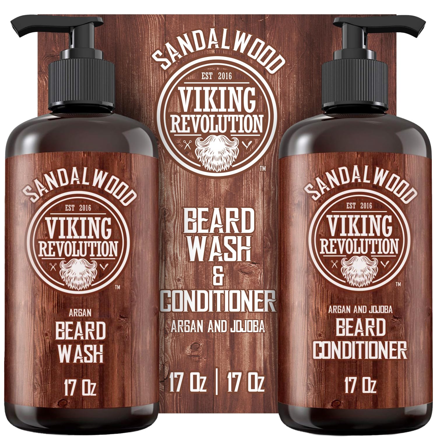 Viking Revolution champú para barba en botella, limpieza suave y fresca.