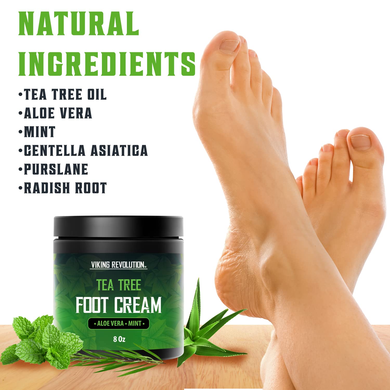 Viking Revolution foot care routine featuring mint and aloe for refreshed feet.