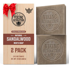 Jabon natural Viking Revolution con sandalo para hombres, aroma relajante en la ducha