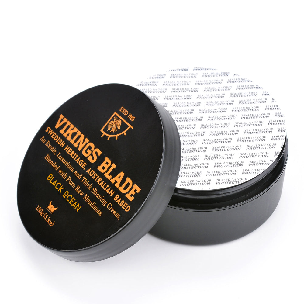 Vikings Blade aroma océano negro que realza la experiencia de afeitado.