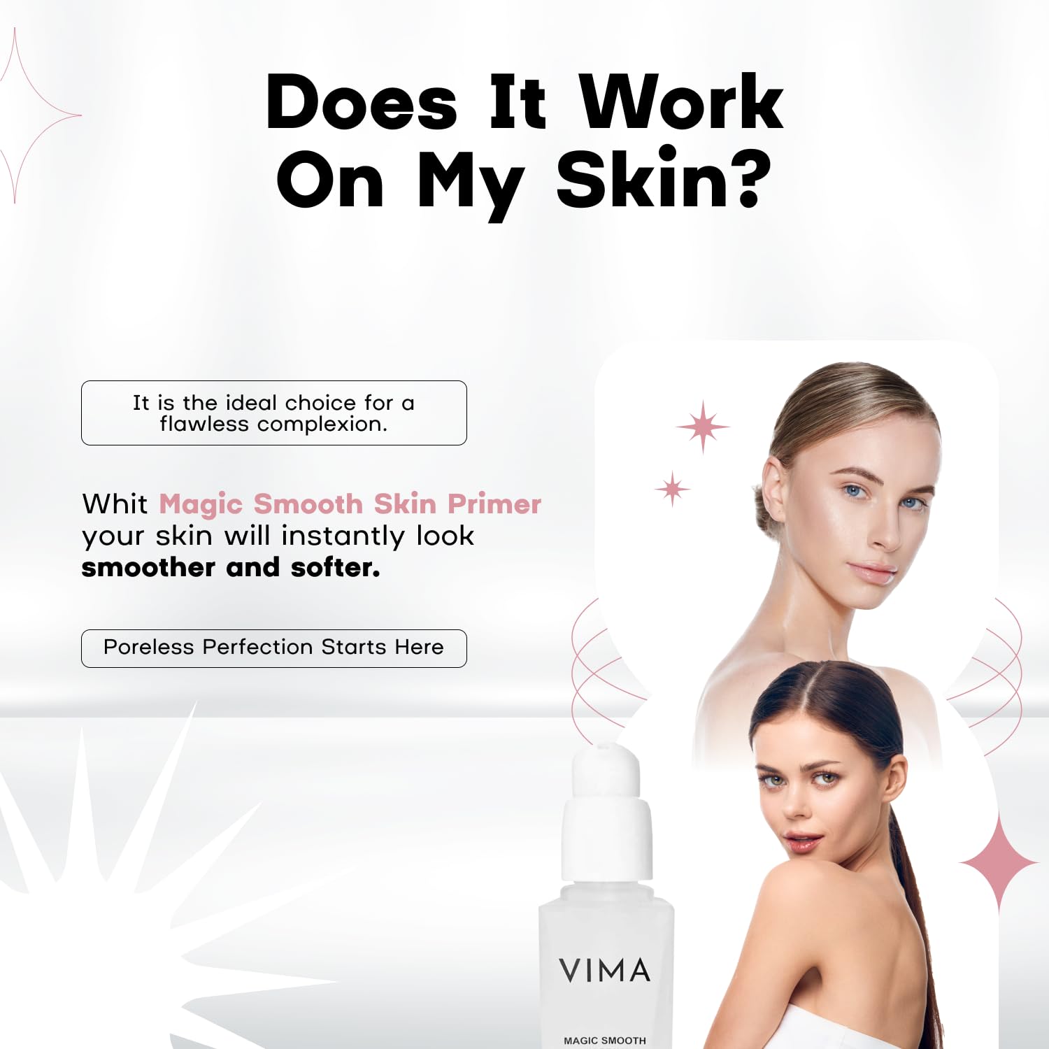 Vima Primer: efecto difuminador de poros bajo iluminación natural