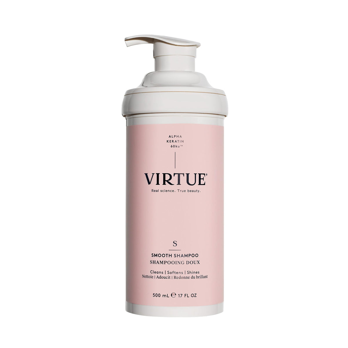 Virtue Champu Suave verter botella para limpieza suave del cabello rizado